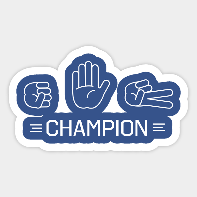 Rock Paper Scissors Champion Roshambo Sticker TeePublic